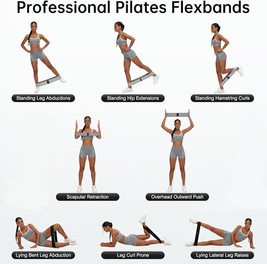 Renoj Resistance Bands for Working Out: 3-Set Professional Exercise Bands for Pilates. Yoga. Home Gym. Booty. Leg Training | Heavy/Medium/Light Fabric Loops for Women Men