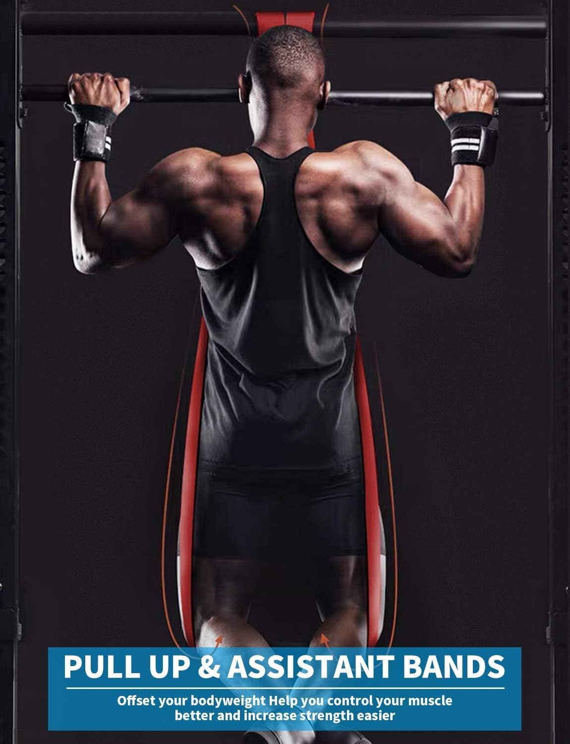 Pull Up Bands. Resistance Bands. Pull Up Assistance Bands Set for Men & Women. Exercise Workout Bands for Working Out. Body Stretching. Physical Therapy. Muscle Training