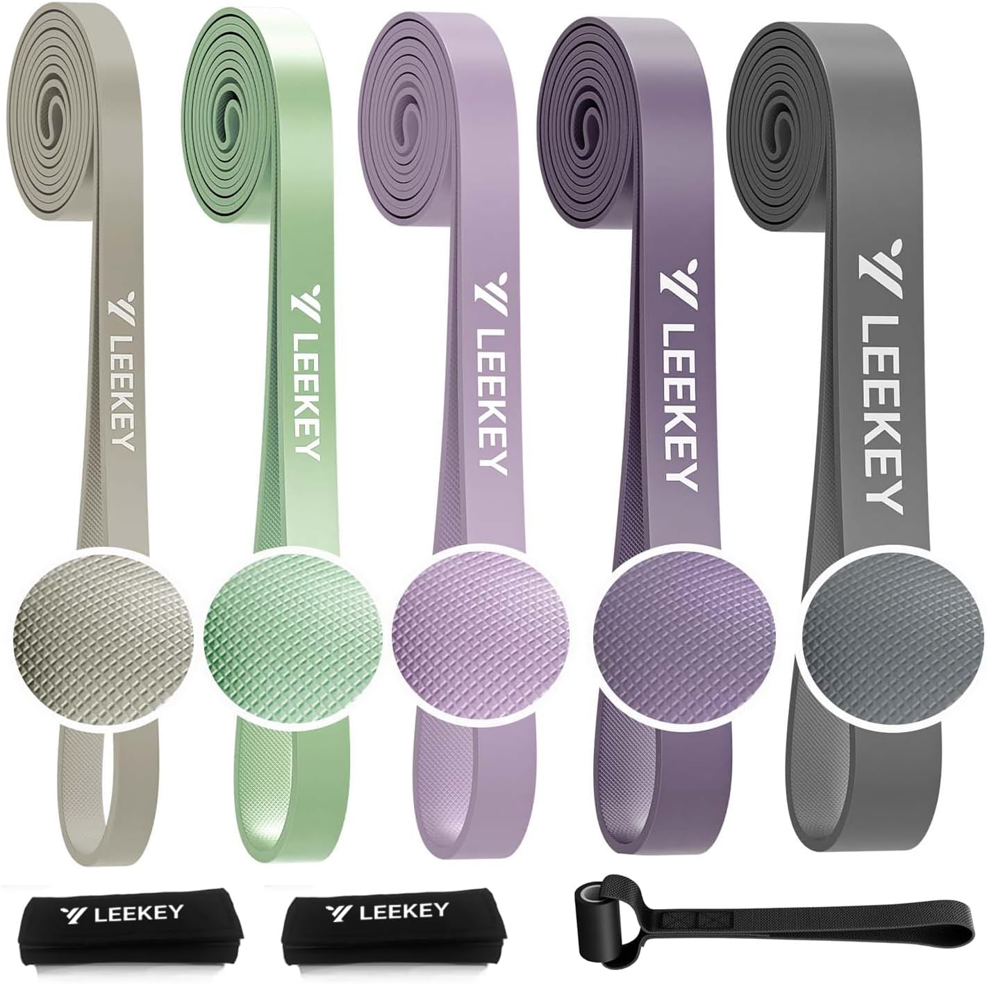 LEEKEY Resistance Bands. Exercise Bands with Handles.Pull Up Assist Bands - Band Set with Door Anchor - Bands for Working Out.Band for Men and Women Fitness Training.Home Workouts