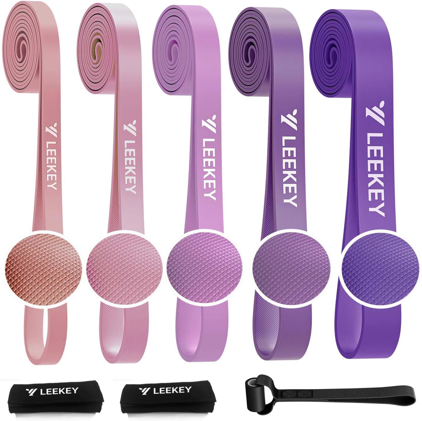 LEEKEY Resistance Bands. Exercise Bands with Handles.Pull Up Assist Bands - Band Set with Door Anchor - Bands for Working Out.Band for Men and Women Fitness Training.Home Workouts