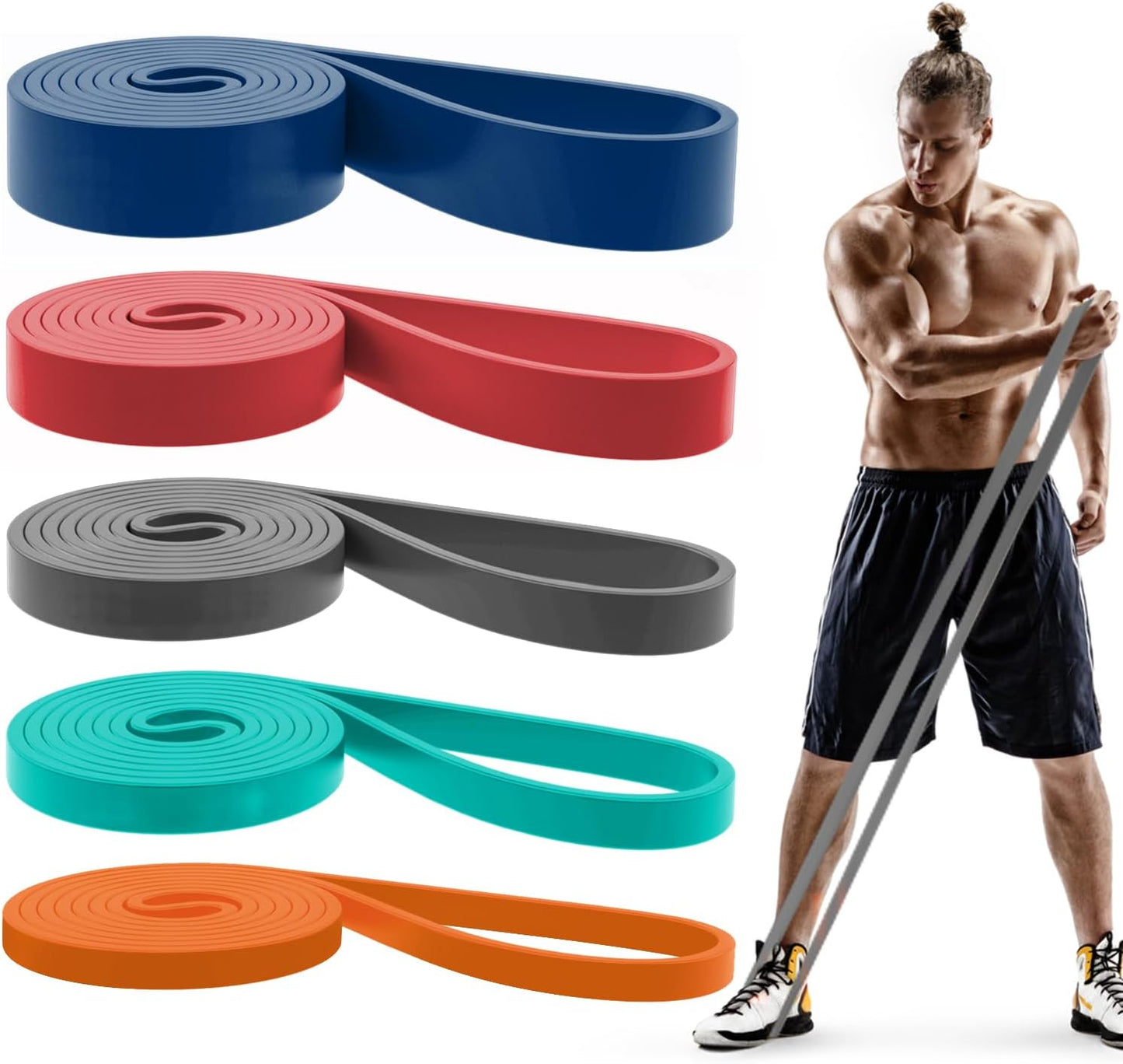 Pull Up Bands. Resistance Bands. Pull Up Assistance Bands Set for Men & Women. Exercise Workout Bands for Working Out. Body Stretching. Physical Therapy. Muscle Training