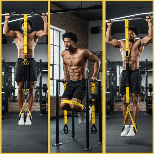 Pull Up Assistance Bands – Heavy Duty Adjustable Pull Up Assist Bands with Foot & Knee Support for Pull Up Bar. Pull Up Resistance Bands for Home Gym. Strength Training Equipment. Yellow