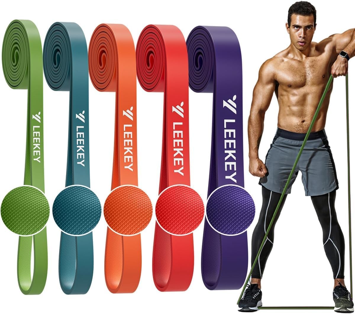 LEEKEY Resistance Bands. Exercise Bands with Handles.Pull Up Assist Bands - Band Set with Door Anchor - Bands for Working Out.Band for Men and Women Fitness Training.Home Workouts