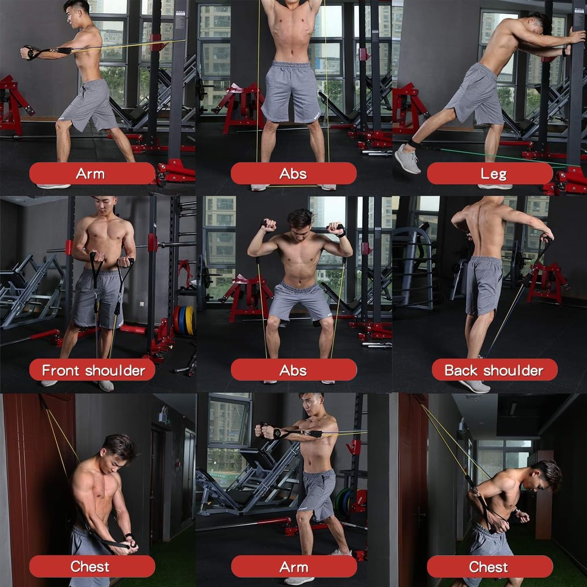 WHATAFIT Resistance Bands. Exercise Bands .Resistance Bands for Working Out. Work Out Bands with Handles for Men and Women Fitness. Strength Training Home Gym Equipment