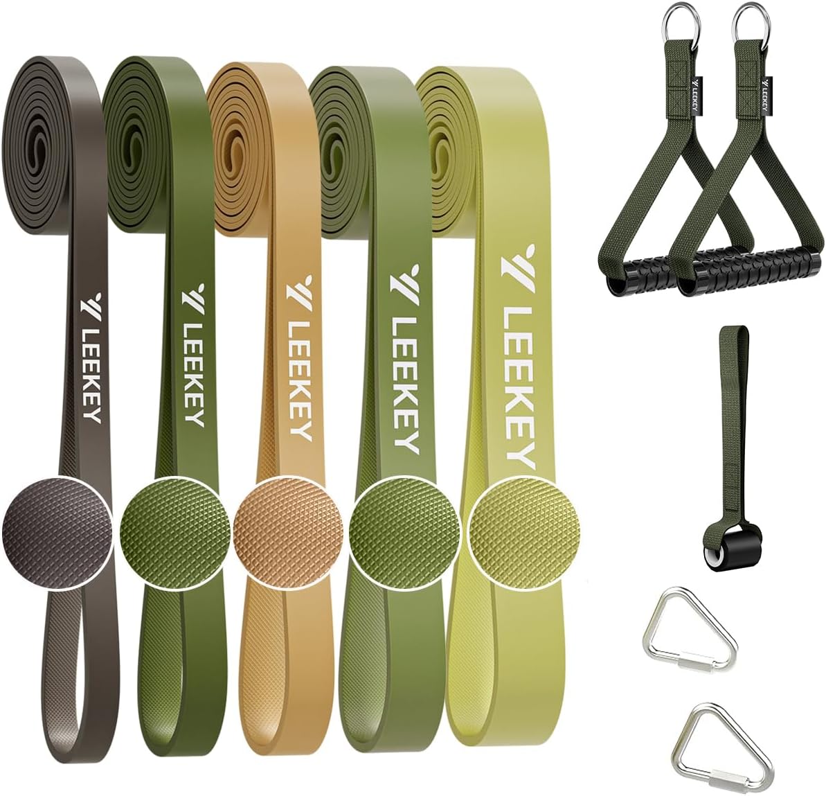 LEEKEY Resistance Bands. Exercise Bands with Handles.Pull Up Assist Bands - Band Set with Door Anchor - Bands for Working Out.Band for Men and Women Fitness Training.Home Workouts