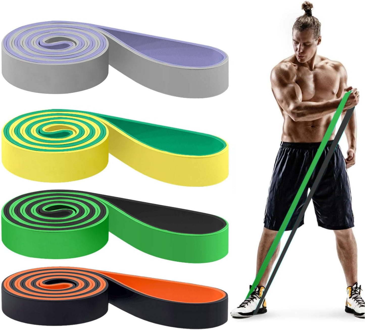 Pull Up Bands. Resistance Bands. Pull Up Assistance Bands Set for Men & Women. Exercise Workout Bands for Working Out. Body Stretching. Physical Therapy. Muscle Training