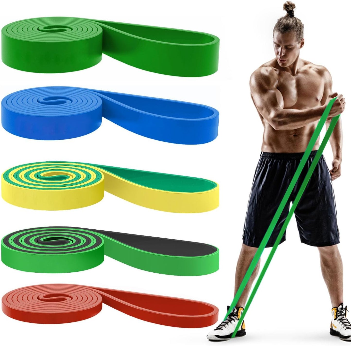 Pull Up Bands. Resistance Bands. Pull Up Assistance Bands Set for Men & Women. Exercise Workout Bands for Working Out. Body Stretching. Physical Therapy. Muscle Training