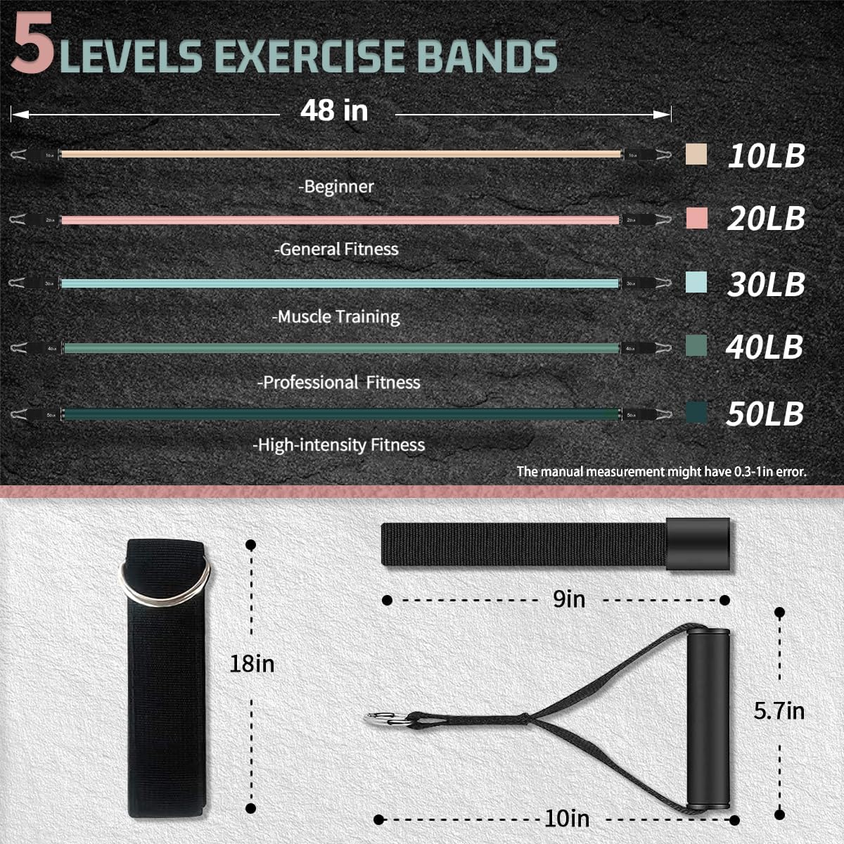 VEICK Resistance Bands. Exercise Bands. Workout Bands. Resistance Bands for Working Out with Handles for Men and Women. Exercising Bands for Fitness Weights Work Out at Home