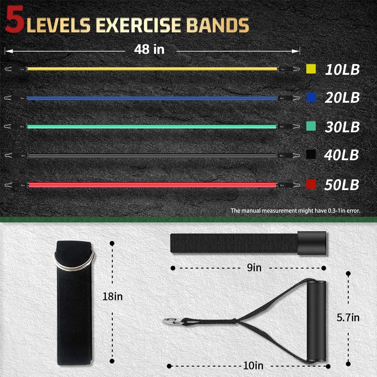 VEICK Resistance Bands. Exercise Bands. Workout Bands. Resistance Bands for Working Out with Handles for Men and Women. Exercising Bands for Fitness Weights Work Out at Home